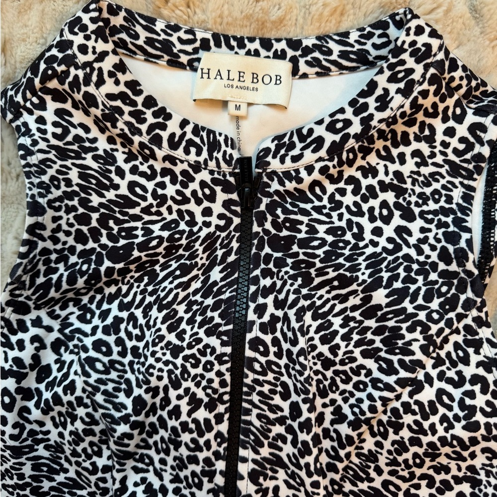 Hale Bob Black and White Leopard Print One Piece